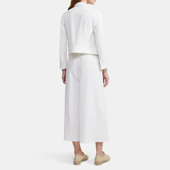 Theory Shrunken Jean Jacket in Optic White Size S - Picture 3 of 9